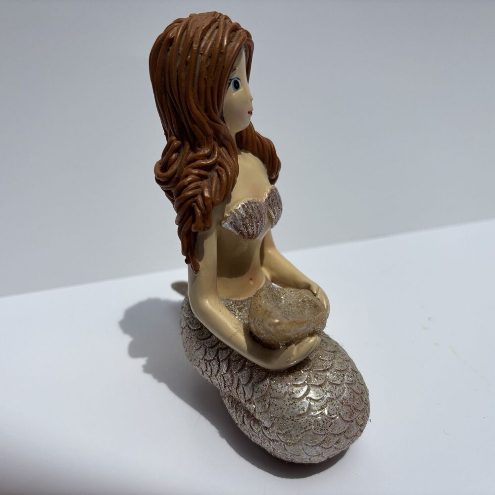 Youngs Incorporated Mermaid Figurine Pink Shell Siren Ocean Sea Mythical - Picture 6 of 9